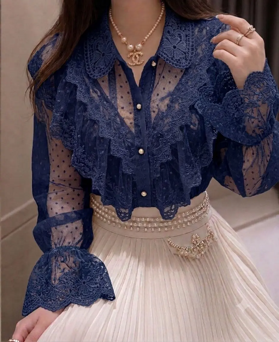شومیز گیپور عروسکی 4092