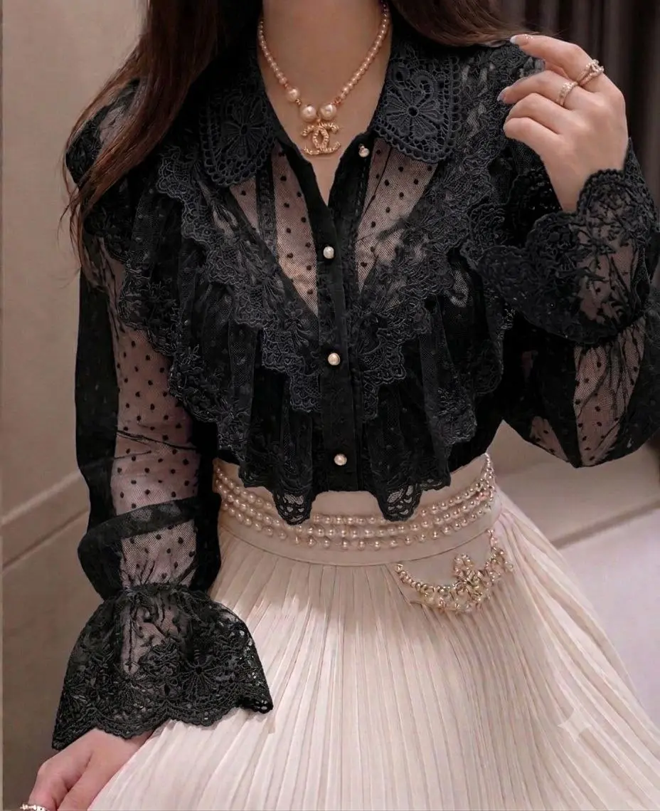 شومیز گیپور عروسکی 4092