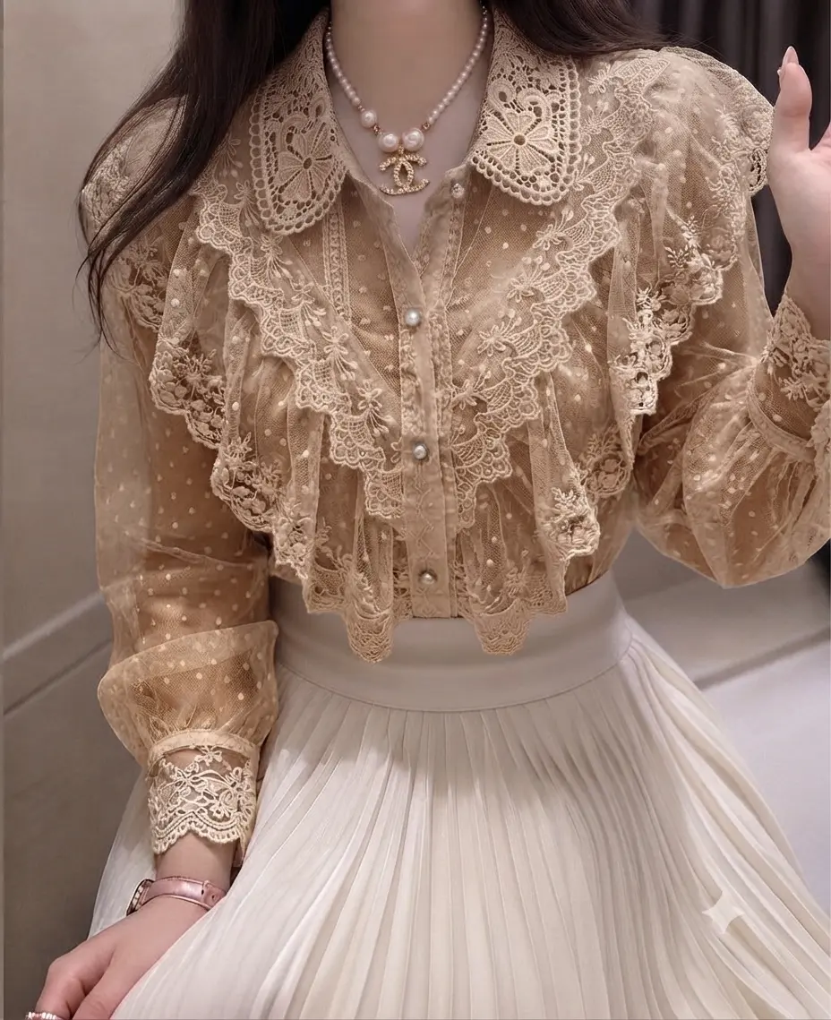 شومیز گیپور عروسکی 4092