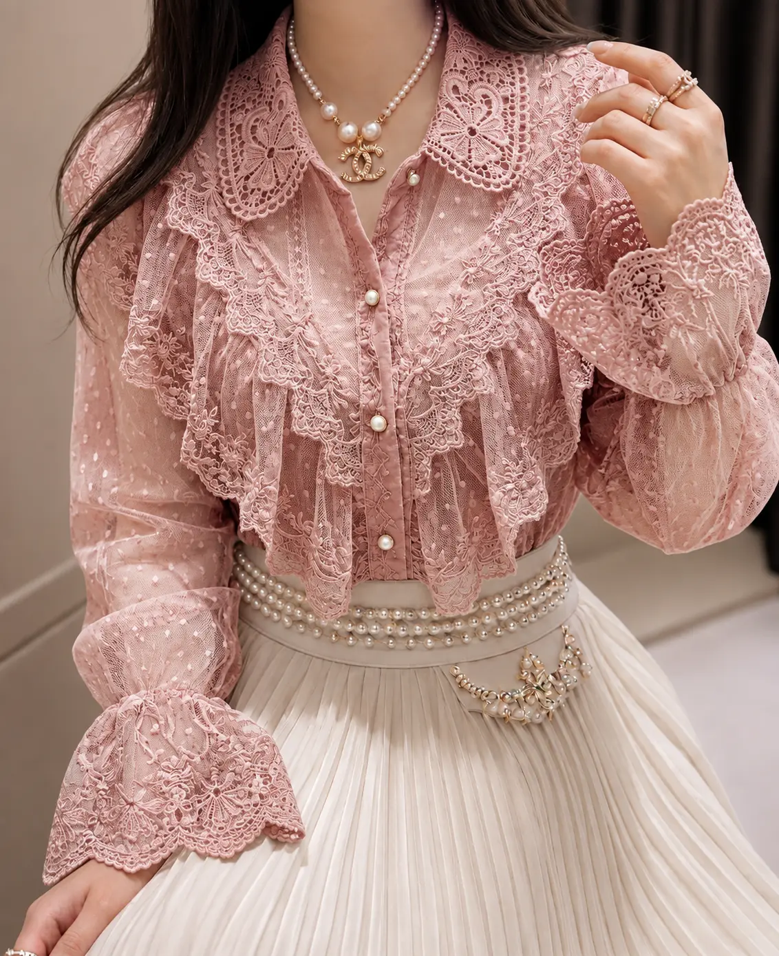 شومیز گیپور عروسکی 4092