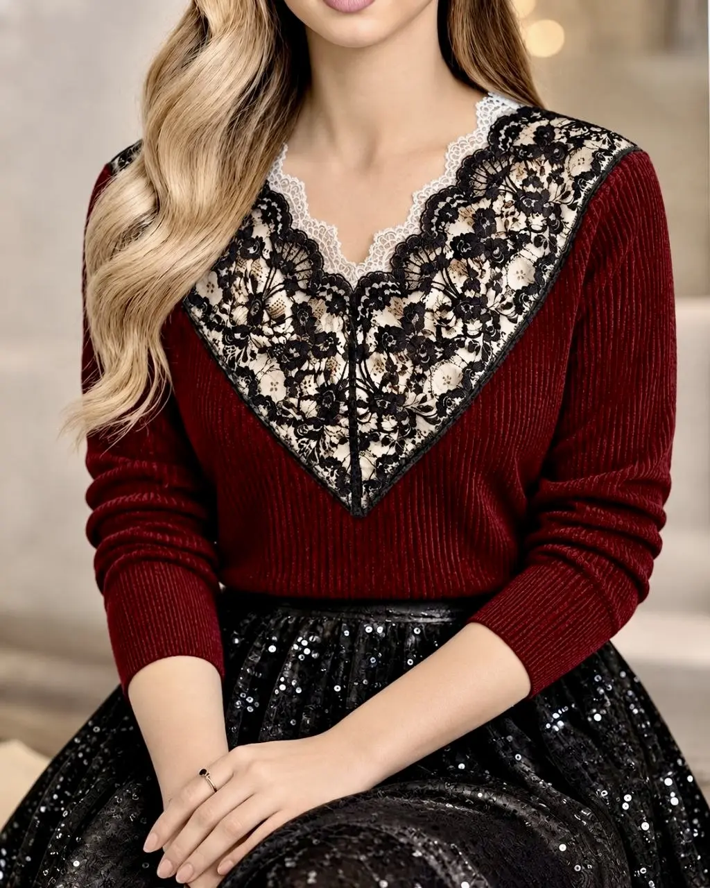 بافت وارداتی یقه گیپورb2045