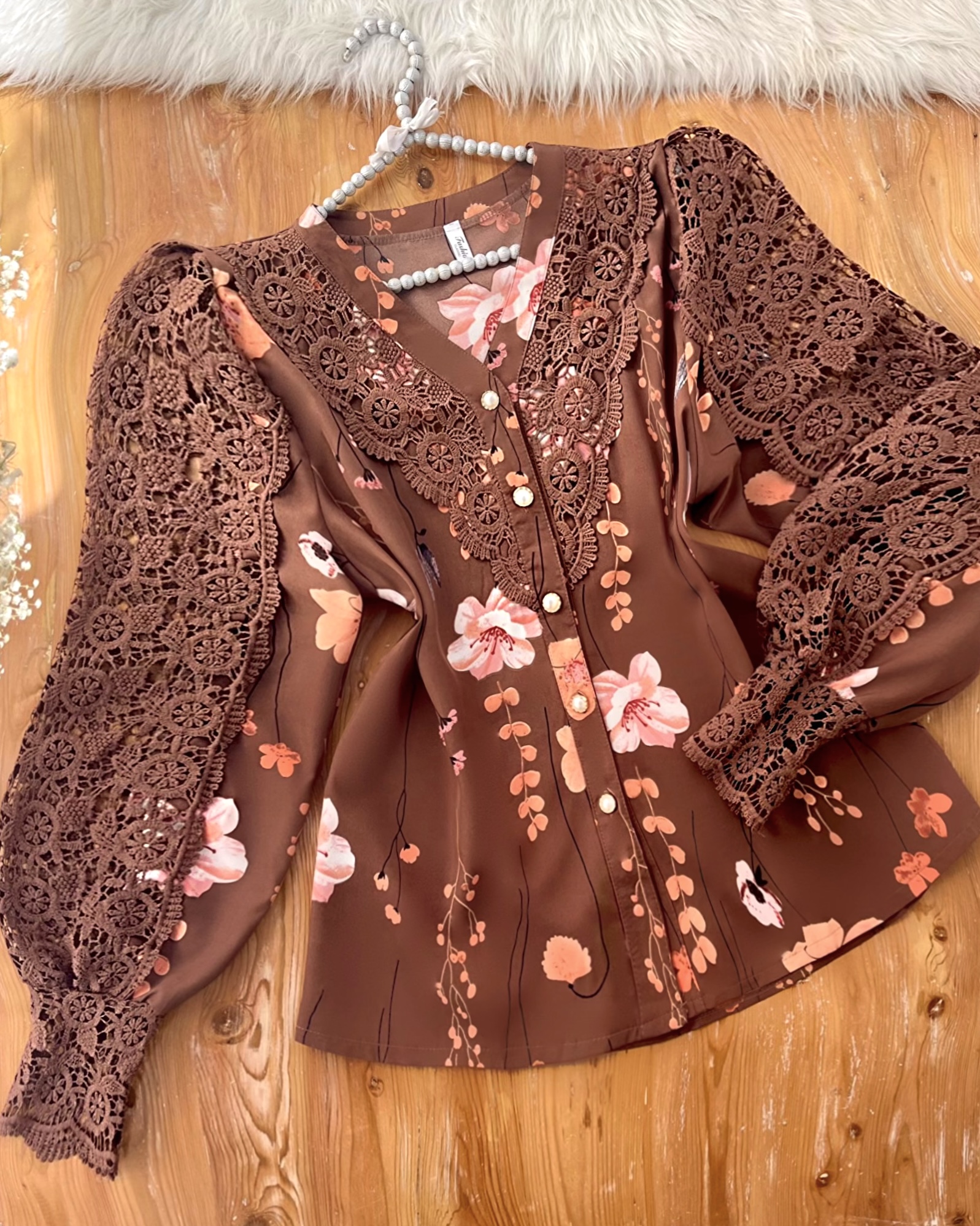 شومیز مجلسی گیپور d335