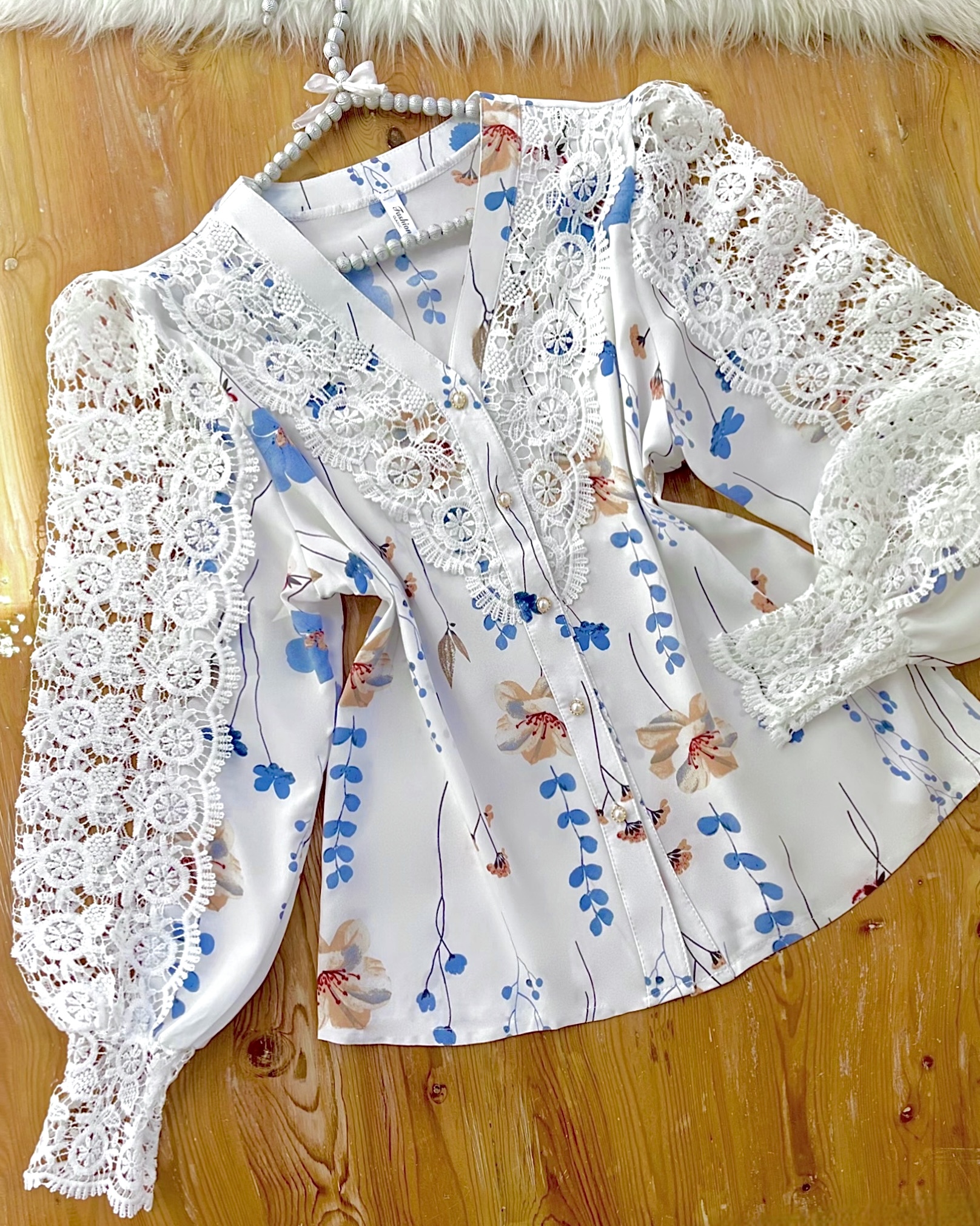شومیز مجلسی گیپور d335