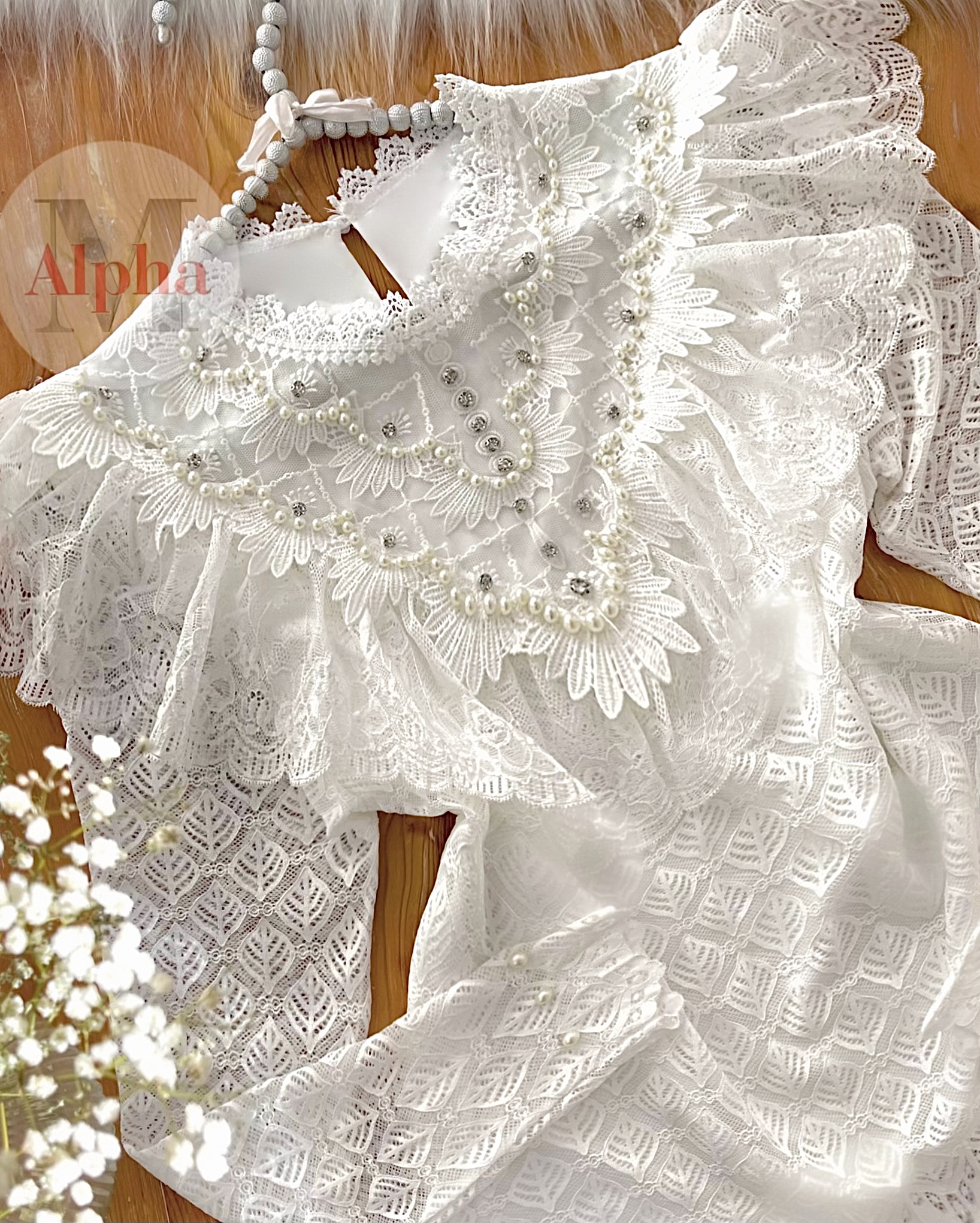 شومیز تمام گیپور سنگ‌دوزی d520