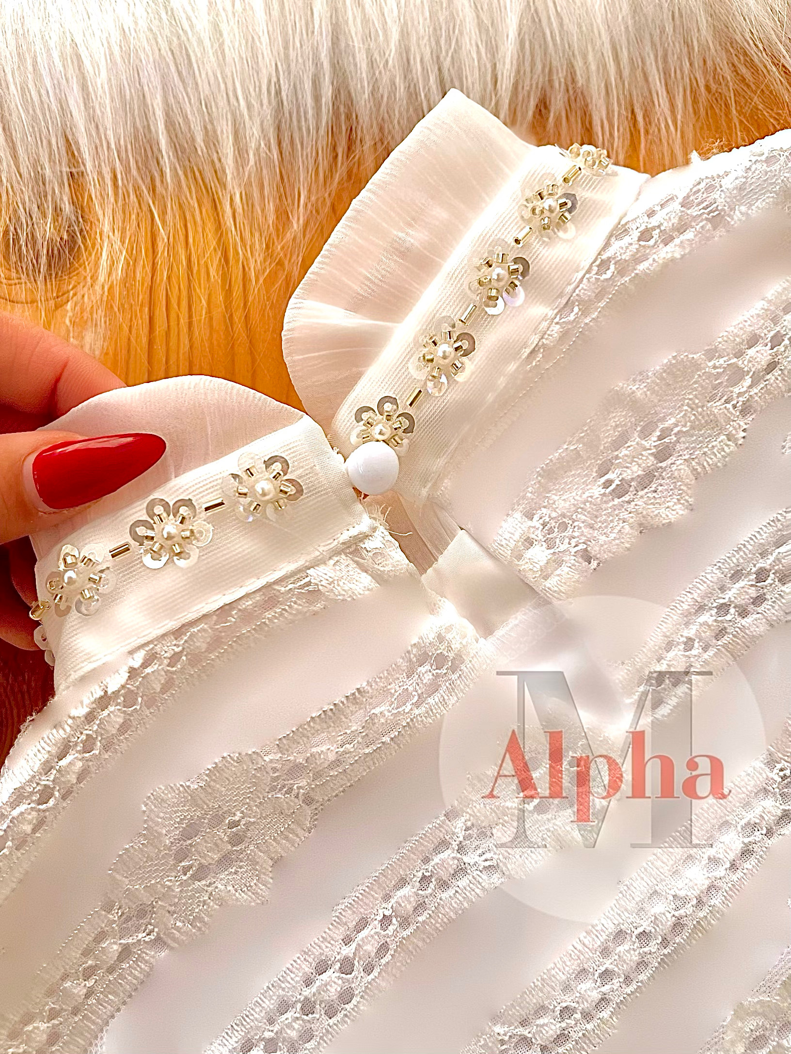 شومیز گیپور سنگ دوزی شدهd550